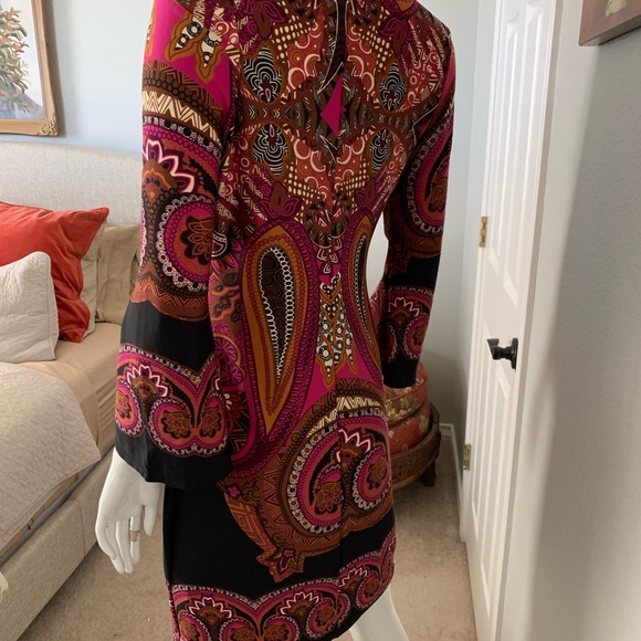 Bailey Blue MIDI Dress with Paisley Print Bell SLV - Picture 3 of 7